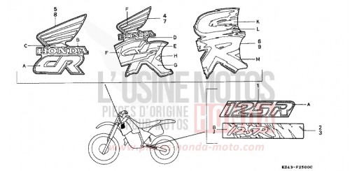 MARK (CR125RL/RM/RN) CR125RN de 1992